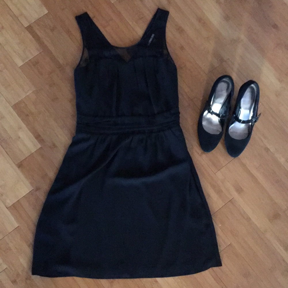 Express black lace and chiffon dress